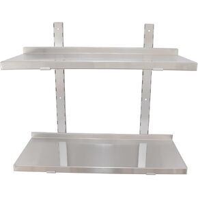 DULNICE Stainless Steel Shelf 39.4" x 12.6" Commercial Wall Mounted Floating Shelving with Brackets, Adjustable Heavy Duty Microwave Metal Shelves Rack for Restaurant Kitchen Home Hotel Bar Garage
