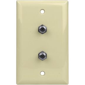 Wall Plate with 2 F-81 Connectors, White