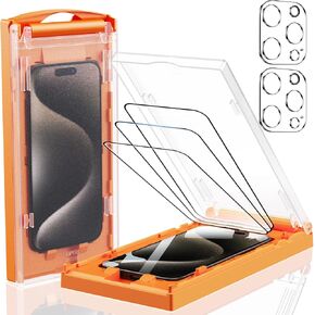 MRGLAS 3 Packs for iPhone 16 Pro Max Privacy Screen Protector 6.9'', Zero Bubble, Auto-Dust Removal 23° Anti-Spy Tempered Glass[10X Military Protection] Case Friendly