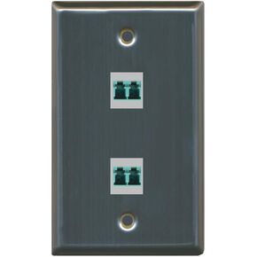 RiteAV - 2 Port LC Fiber 10GB Duplex Wall Plate - White