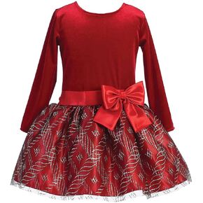 Made in USA Toddler Christmas Dresses for Girls Red Gold Holiday Outfit Baby Girl Party Ropa Navideña Bebe Niña
