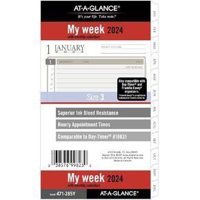 AT-A-GLANCE 2025 Planner Refill, Weekly & Monthly, 3-3/4" x 6-3/4", Portable Size, Loose-Leaf (471-285Y-25)
