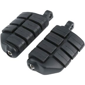 Black Motorbike Footpegs 1.25" 32mm Adjustable Highway Footrest Footboards Compatible with Harley