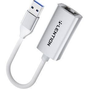 LENTION USB 3.0 Type A to Gigabit Ethernet Adapter, RJ45 Network Converter Compatible with Nintendo Switch, MacBook Pro/Air, Surface, Chromebook, Windows Laptops,More (HU604, Silver)