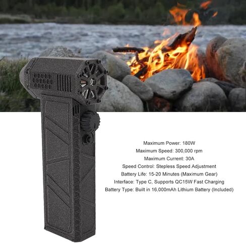 300000RPM Jet Dry Blower, Electric Dust Collector, Portable Super (Infinitely Variable Speed + One Key Violence), Type C QC15W Fast Charging. in Saudi Arabia