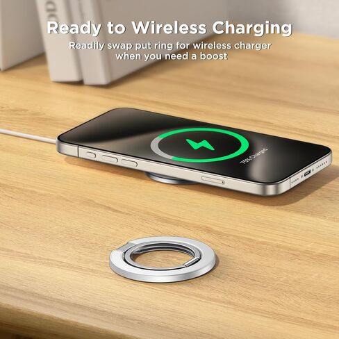 Miracase for MagSafe Ring Holder, MagSafe Phone Grip, Magnetic Phone Ring Holder, Magnetic Phone Grip with 2-Way Adjustable Stand for iPhone 15/14/13/12 Series, MagSafe Accessories, Black in Kuwait