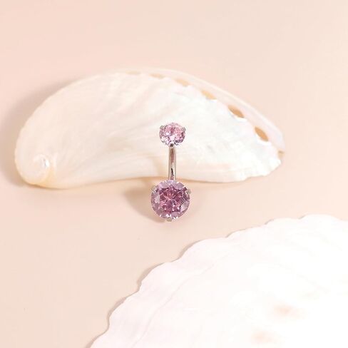 REVOLIA 14G G23 Solid Titanium Belly Button Rings for Women Girls Round CZ Hypoallergenic Belly Rings for Sensitive Skin Belly Rings Barbell Navel Rings Belly Piercing Jewelry 6-16MM in Kuwait