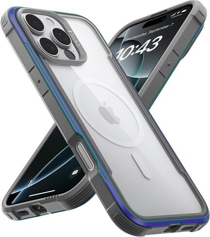 RAPTIC Shield Magnetic for iPhone 16 Pro Max Case, Compatible with MagSafe, [for 2024 CAPTURE BUTTON Shockproof Clear Case], Military Grade 13FT Drop Tested, Durable Aluminum Frame,6.9 inch,Iridescent in Saudi Arabia