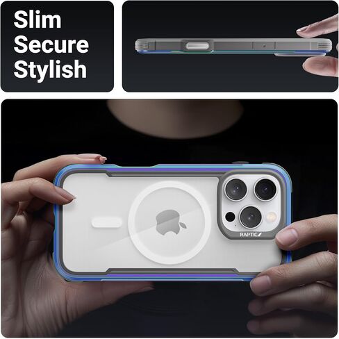 RAPTIC Shield Magnetic for iPhone 16 Pro Max Case, Compatible with MagSafe, [for 2024 CAPTURE BUTTON Shockproof Clear Case], Military Grade 13FT Drop Tested, Durable Aluminum Frame,6.9 inch,Iridescent in Saudi Arabia