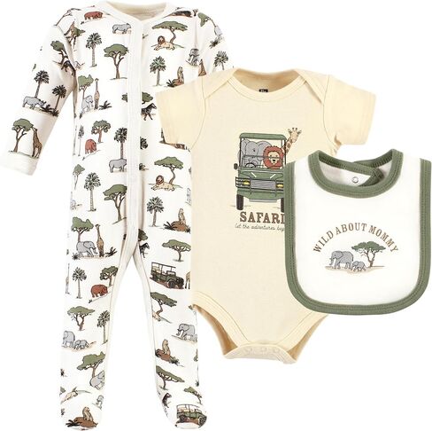 Hudson Baby Unisex Baby Cotton Sleep and Play, Bodysuit and Bandana Bib Set, Kind Human, 3-6 Months in Saudi Arabia