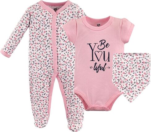 Hudson Baby Unisex Baby Cotton Sleep and Play, Bodysuit and Bandana Bib Set, Kind Human, 3-6 Months in Saudi Arabia