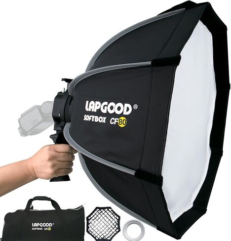 Bowens Mount Softbox 32 بوصة/80 سم إعداد سريع محمول، دعامة من النوع S متوافقة مع Godox Canon Sony Fuji YongNuo Flash AD200PRO V1 TT600 V860III 430EXIII SB500 YN320EX YN560 in Kuwait