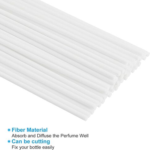 PATIKIL 25CM/10Inch Reed Diffuser Stick, 100 Pack Fiber Aroma Fragrance Refill Sticks Replacement with PET Bottle for Home Office Hotel Party Wedding, Wood in Saudi Arabia
