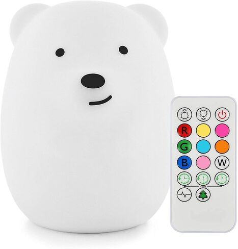 Animal-Shaped Night Light, Rechargeable LED Soft Silicone (BPA Free) Bedside Lamp for Children/Adults, Adjustable Brightness and 9 Colors by Touch Control & Remote Control (Big Fox) in Saudi Arabia