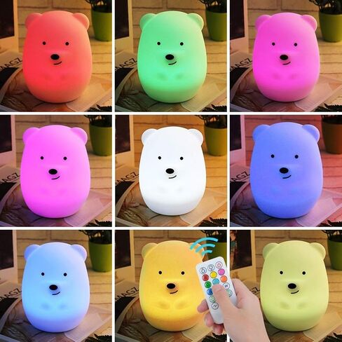 Animal-Shaped Night Light, Rechargeable LED Soft Silicone (BPA Free) Bedside Lamp for Children/Adults, Adjustable Brightness and 9 Colors by Touch Control & Remote Control (Big Fox) in Saudi Arabia