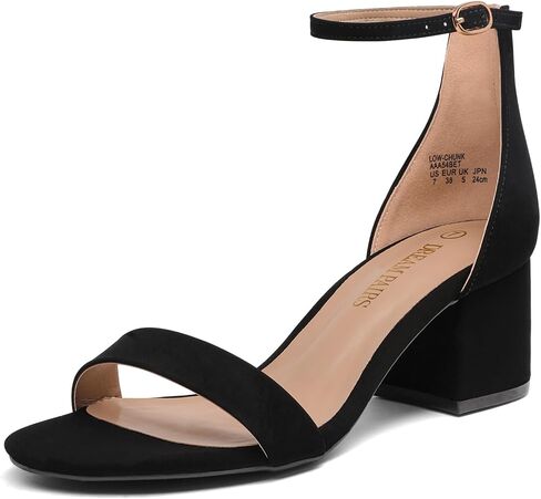 DREAM PAIRS Women's Comfort Low Block Heel Sandals | Chunky Heel Sandals, Open Toe Ankle Strap Dress Shoes, Comfortable Wedding Heels for Party, Prom and Formal Events in Saudi Arabia