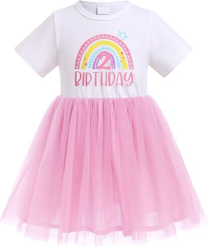 IMEKIS Toddler Girl Boho Rainbow 1st 2nd Birthday Dress Tutu Summer Pastel Rainbow Cake Smash Photo Shoot in Saudi Arabia