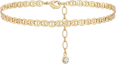 MEVECCO Gold Plated Anklet, 14K Gold Boho Beach Dainty Cute Tiny Lucky Star Foot Chain Ankle Bracelet Silver Beaded Chain Anklet for Women in Kuwait