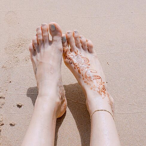 MEVECCO Gold Plated Anklet, 14K Gold Boho Beach Dainty Cute Tiny Lucky Star Foot Chain Ankle Bracelet Silver Beaded Chain Anklet for Women in Kuwait