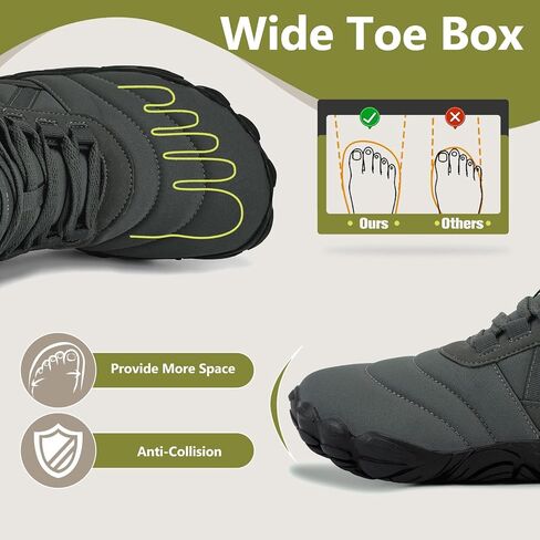 Mishansha Mens Womens Winter Barefoot Boots Warm Fur Lined Wide Toe Box | Winter Hiking Boots Zero Drop Sole Snow Ankle Boots Wide Width Barefoot Shoes No Slip in Saudi Arabia