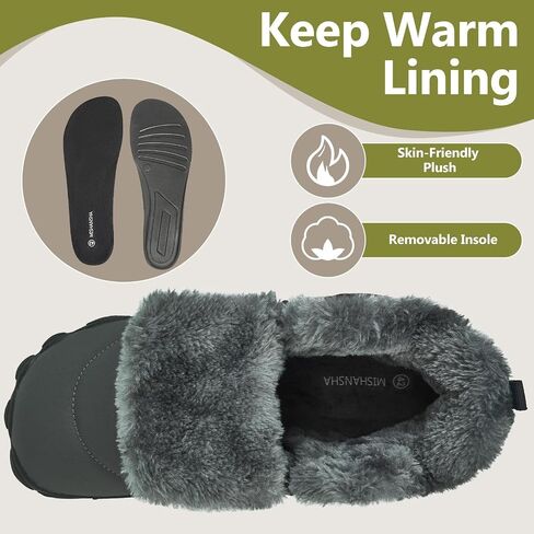 Mishansha Mens Womens Winter Barefoot Boots Warm Fur Lined Wide Toe Box | Winter Hiking Boots Zero Drop Sole Snow Ankle Boots Wide Width Barefoot Shoes No Slip in Saudi Arabia