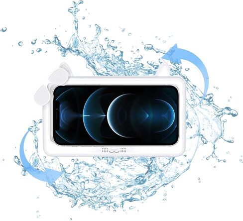 Shower Phone Holder Waterproof, Anti-Fog Touch Screen Shower Phone Case, 480 Rotation Wall Phone Mount Stand for Bathroom Batheub Kitchen Wall Mirror, Compatible with 4.7"-6.8" Phones (Pink) in Saudi Arabia
