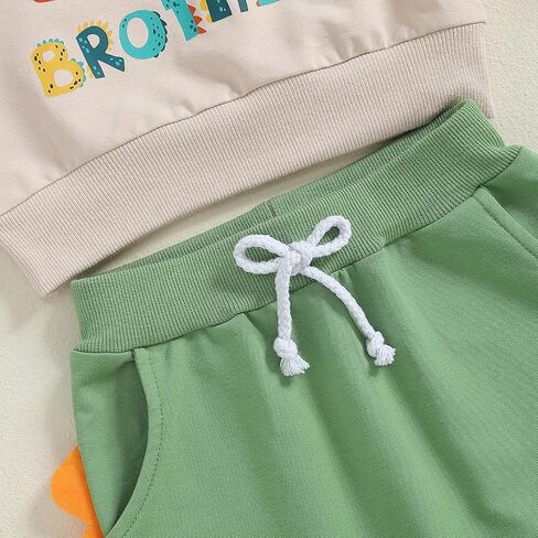 Big Brother Little Brother Matching Outfit Toddler Baby Boy Dinosaur Crewneck Shirts Sweatshirt Pullover Fall Clothes in Kuwait