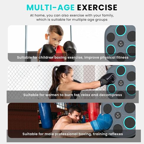 BOLUPO Music Boxing Machine with Boxing Gloves，Boxing Machine Wall Mounted Music，Bluetooth Boxing Music Workout Machine,Electronic Boxing Target Training Boxing Equipment for Training at Home. in Saudi Arabia