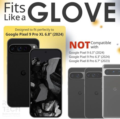 for Google Pixel 9 Pro XL (2024) Case with Belt Clip Holster & Kickstand, Screenless Protective Dual-Layer Shockproof Phone Case for Pixel 9 Pro XL - Black & Orange in Saudi Arabia