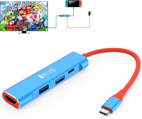 محطة إرساء تلفزيون RREAKA لجهاز نينتندو سويتش/سويتش OLED، محول تلفزيون محمول مع شحن 4K HDMI/USB 3.0/100 واط، قاعدة شحن بديلة لنينتندو سويتش in Kuwait