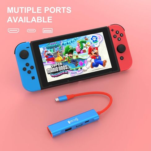محطة إرساء تلفزيون RREAKA لجهاز نينتندو سويتش/سويتش OLED، محول تلفزيون محمول مع شحن 4K HDMI/USB 3.0/100 واط، قاعدة شحن بديلة لنينتندو سويتش in Kuwait