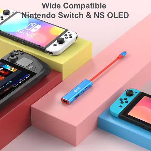 محطة إرساء تلفزيون RREAKA لجهاز نينتندو سويتش/سويتش OLED، محول تلفزيون محمول مع شحن 4K HDMI/USB 3.0/100 واط، قاعدة شحن بديلة لنينتندو سويتش in Kuwait