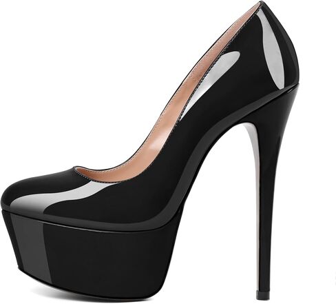 Eldof Womens High Heel Platform Pumps Round Toe Sky High Stilettoes 6" Party Dress Platform in Saudi Arabia