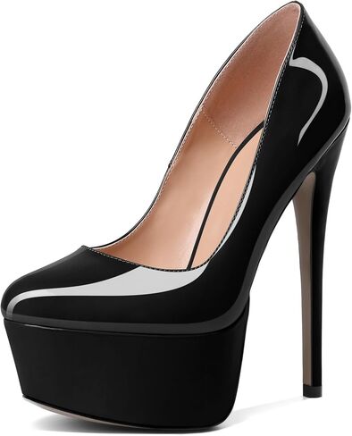 Eldof Womens High Heel Platform Pumps Round Toe Sky High Stilettoes 6" Party Dress Platform in Saudi Arabia