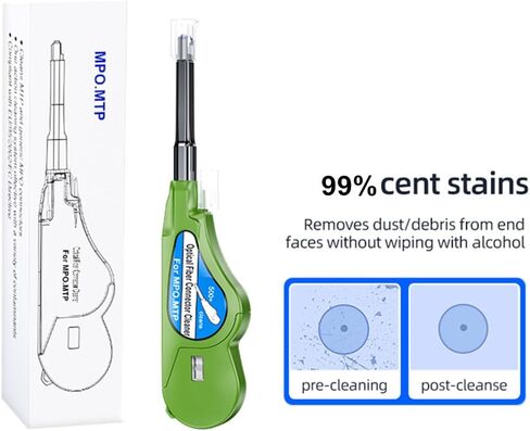 Fiber Optic Cleaner for MTP/MPO Connector, Optical Connector Cleaner Over 500 Cleans,Fiber Endface Cleans & Optical Connector Cleans(Blue) in Kuwait