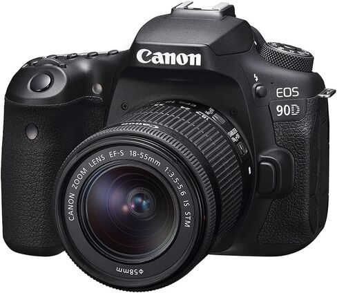 Canon EOS 90D DSLR Camera with 18-55mm Lens (3616C009) + Canon EF 24-70mm Lens + 64GB Memory Card + Color Filter Kit + Case + Corel Photo Software + 2 x LPE6 Battery + More (Renewed) in Saudi Arabia
