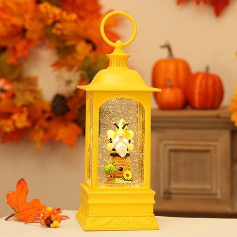 Fall Decor Snow Glob,e Bumble Bee Gnomes Figurines Sunflowers Snow Globe Lantern 6H Time Honey Bee Decor Light Up Bee Gifts for Women/Mom Birthday Party Home Decorations in Saudi Arabia
