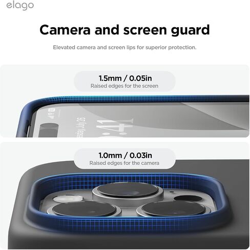 elago Compatible with iPhone 16 Pro Max Case, Premium Liquid Silicone Case, Full Body Protective Cover, Shockproof, Slim Phone Case, Anti-Scratch Soft Microfiber Lining, 6.9 inch (Black) in Saudi Arabia