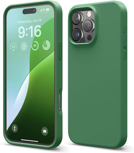 elago Compatible with iPhone 16 Pro Max Case, Premium Liquid Silicone Case, Full Body Protective Cover, Shockproof, Slim Phone Case, Anti-Scratch Soft Microfiber Lining, 6.9 inch (Black) in Saudi Arabia