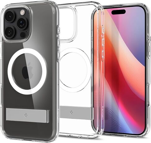 Spigen for iPhone 17 Pro Max Case, Ultra Hybrid S MagFit [TPU Covered Camera Control] [Kickstand] [Compatible with MagSafe] - Clear White in Saudi Arabia