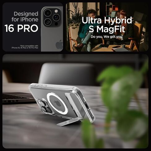 Spigen for iPhone 17 Pro Max Case, Ultra Hybrid S MagFit [TPU Covered Camera Control] [Kickstand] [Compatible with MagSafe] - Clear White in Saudi Arabia