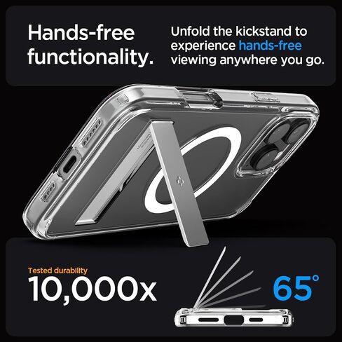 Spigen for iPhone 17 Pro Max Case, Ultra Hybrid S MagFit [TPU Covered Camera Control] [Kickstand] [Compatible with MagSafe] - Clear White in Saudi Arabia