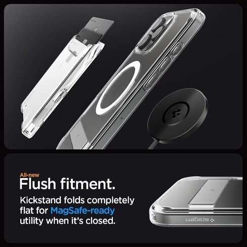 Spigen for iPhone 17 Pro Max Case, Ultra Hybrid S MagFit [TPU Covered Camera Control] [Kickstand] [Compatible with MagSafe] - Clear White in Saudi Arabia