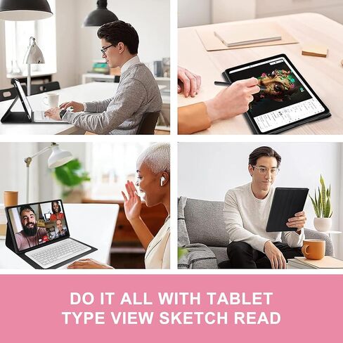 حافظة لوحة المفاتيح Galaxy Tab S9 Ultra، حافظة Tab S8 Ultra مع لوحة مفاتيح لاسلكية قابلة للفصل، غطاء حماية ذكي مع حامل قلم S لجهاز Samsung Galaxy Tab S9 Ultra 2023/S8 Ultra 2022 14.6 بوصة - ذهبي وردي in Saudi Arabia