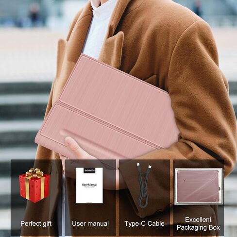 حافظة لوحة المفاتيح Galaxy Tab S9 Ultra، حافظة Tab S8 Ultra مع لوحة مفاتيح لاسلكية قابلة للفصل، غطاء حماية ذكي مع حامل قلم S لجهاز Samsung Galaxy Tab S9 Ultra 2023/S8 Ultra 2022 14.6 بوصة - ذهبي وردي in Saudi Arabia