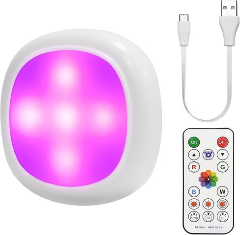 Under Cabinet Lights Puck Lights: USB Rechargeable LED Closet Lights with Timing,Dimmable 16 Color Changing Kitchen Counter Bedroom Children Night Light in Saudi Arabia
