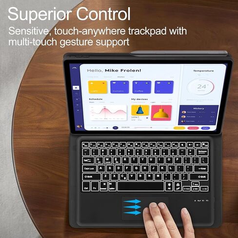 حافظة لوحة المفاتيح Galaxy Tab S9 Ultra، حافظة Tab S8 Ultra مع لوحة مفاتيح لاسلكية قابلة للفصل، غطاء حماية ذكي مع حامل قلم S لجهاز Samsung Galaxy Tab S9 Ultra 2023/S8 Ultra 2022 14.6 بوصة - ذهبي وردي in Kuwait