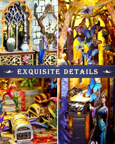 مجموعة زوايا الكتب من OurMiao، مجموعات كتب DIY للبالغين والمراهقين، مجموعة بيت الدمى المصغرة على الطراز الصيني مع أضواء استشعار، نهايات الكتب المزخرفة وإدخال ديكور (ساحة سلالة هان) in Kuwait