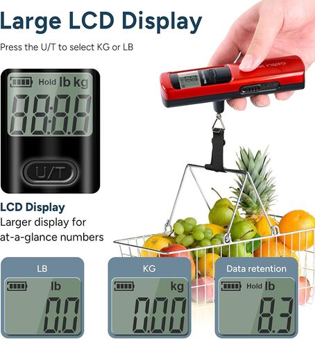 travel inspira Luggage Scale Battery-Free, Travel Essentials, Portable Handheld Suitcase Weight Scale for for Travel Accessories, 110lbs/50kg in Kuwait