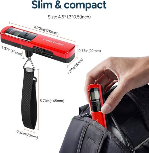 travel inspira Luggage Scale Battery-Free, Travel Essentials, Portable Handheld Suitcase Weight Scale for for Travel Accessories, 110lbs/50kg in Kuwait